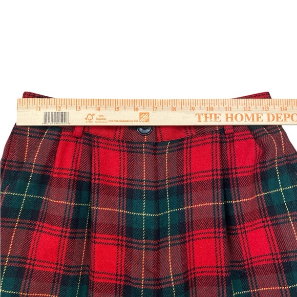 Vintage 90s red tartan plaid wool shorts punk grunge - Picture 4 of 7